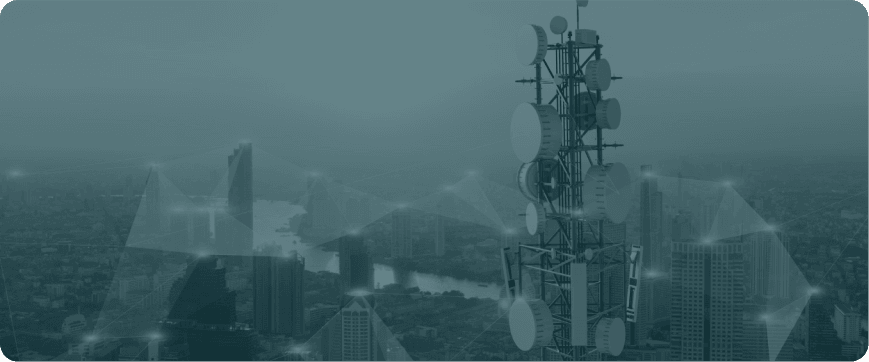 Telecom tower connected across an urban network